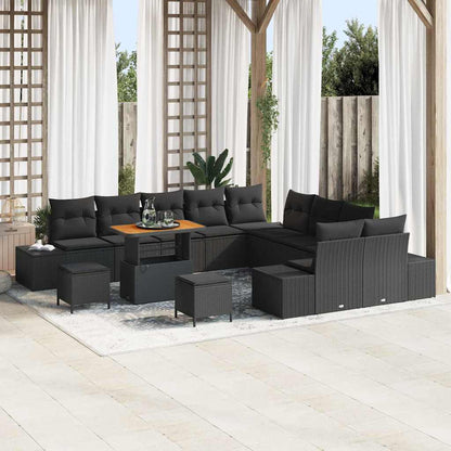 Conjunto de Sofá de Jardim 13 pcs Preto 90 x 55 x 71 cm