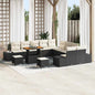 Conjunto de Sofá de Jardim 13 pcs Preto e Creme 90 x 55 x 71 cm