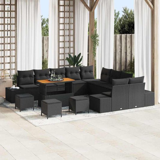 Conjunto de Sofá de Jardim 13 pcs Preto 110 x 55 x 71 cm