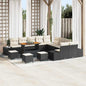 Conjunto de Sofá de Jardim com almofada 13 pcs Preto e Creme