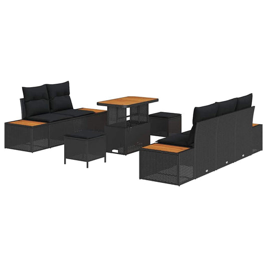 Conjunto de Sofá de Jardim 8 pcs Preto 90 x 55 x 71 cm