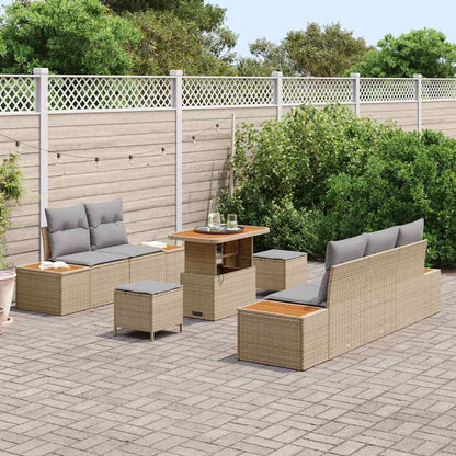 Conjunto de Sofá de Jardim 8 pcs Bege e Cinza Claro