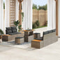 Conjunto de Sofá de Jardim 8 pcs Cinza Claro e Cinza Escuro
