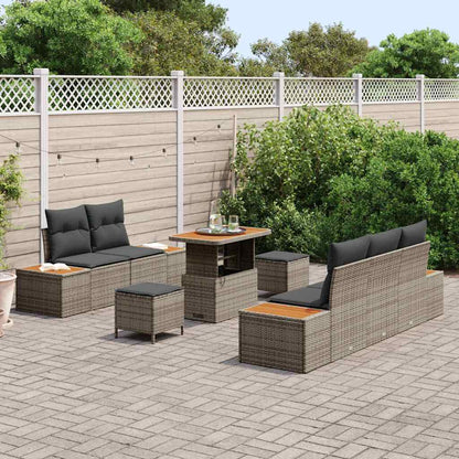 Conjunto de Sofá de Jardim 8 pcs Cinza Claro e Cinza Escuro