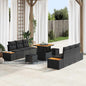 Conjunto de Sofá de Jardim 9 pcs Preto 80 x 80 x 71 cm