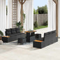 Conjunto de Sofá de Jardim 9 pcs Preto 90 x 55 x 71 cm