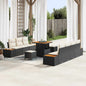 Conjunto de Sofá de Jardim 10 pcs Preto e Creme 80 x 80 x 71 cm