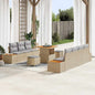 Conjunto de Sofá de Jardim 10 pcs Bege e Cinza Claro
