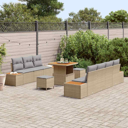 Conjunto de Sofá de Jardim 10 pcs Bege e Cinza Claro