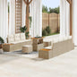 Conjunto de Sofá de Jardim 10 pcs Bege e Creme 90 x 55 x 71 cm