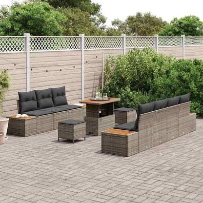 Conjunto de Sofá de Jardim 10 pcs Cinza Claro e Cinza Escuro