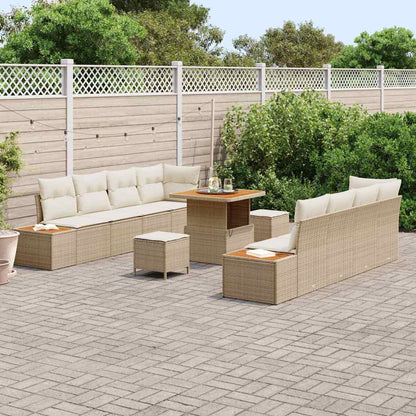 Conjunto de Sofá de Jardim 11 pcs Bege e Creme 80 x 80 x 71 cm