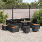 Conjunto de Sofá de Jardim 10 pcs Preto 90 x 55 x 71 cm