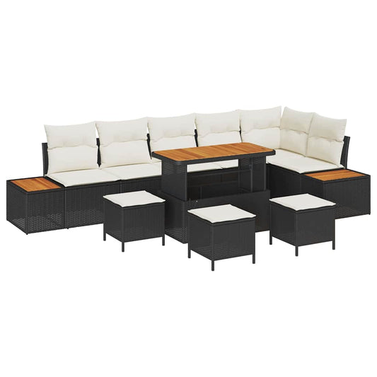 Conjunto de Sofá de Jardim 10 pcs Preto Rattan Sintético