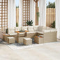 Conjunto de Sofá de Jardim 12 pcs Bege Rattan Sintético
