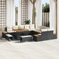 Conjunto de Sofá de Jardim com almofada Preto Rattan Sintético
