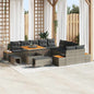 Conjunto de Sofá de Jardim Cinzeto Rattan Sintético