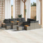 Conjunto de Sofá de Jardim Cinzeto Rattan Sintético