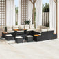 Conjunto de Sofá de Jardim com almofada Preto Rattan Sintético