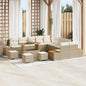 Conjunto de Sofá de Jardim com almofada Bege Rattan Sintético