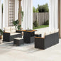 Conjunto de Sofá de Jardim 8 pcs Preto Rattan Sintético