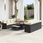 Conjunto de Sofá de Jardim com almofada Preto Rattan Sintético
