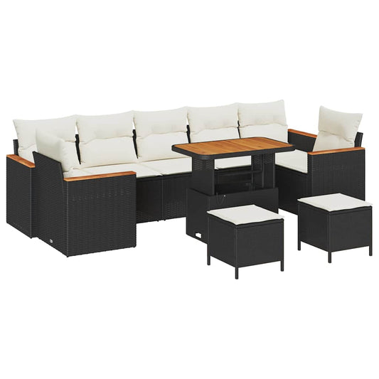 Conjunto de Sofá de Jardim 10 pcs Preto Rattan Sintético
