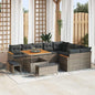 Conjunto de Sofá de Jardim Cinzeto Rattan Sintético