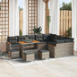 Conjunto de Sofá de Jardim Cinzeto Rattan Sintético