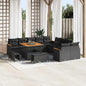 Conjunto de Sofá de Jardim com almofada Preto Rattan Sintético
