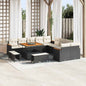 Conjunto de Sofá de Jardim com almofada Preto Rattan Sintético