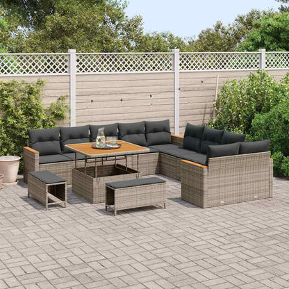Conjunto de Sofá de Jardim Cinzeto Rattan Sintético