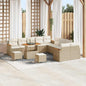 Conjunto de Sofá de Jardim com almofada Bege Rattan Sintético