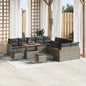 Conjunto de Sofá de Jardim Manual Cinzeto Rattan Sintético