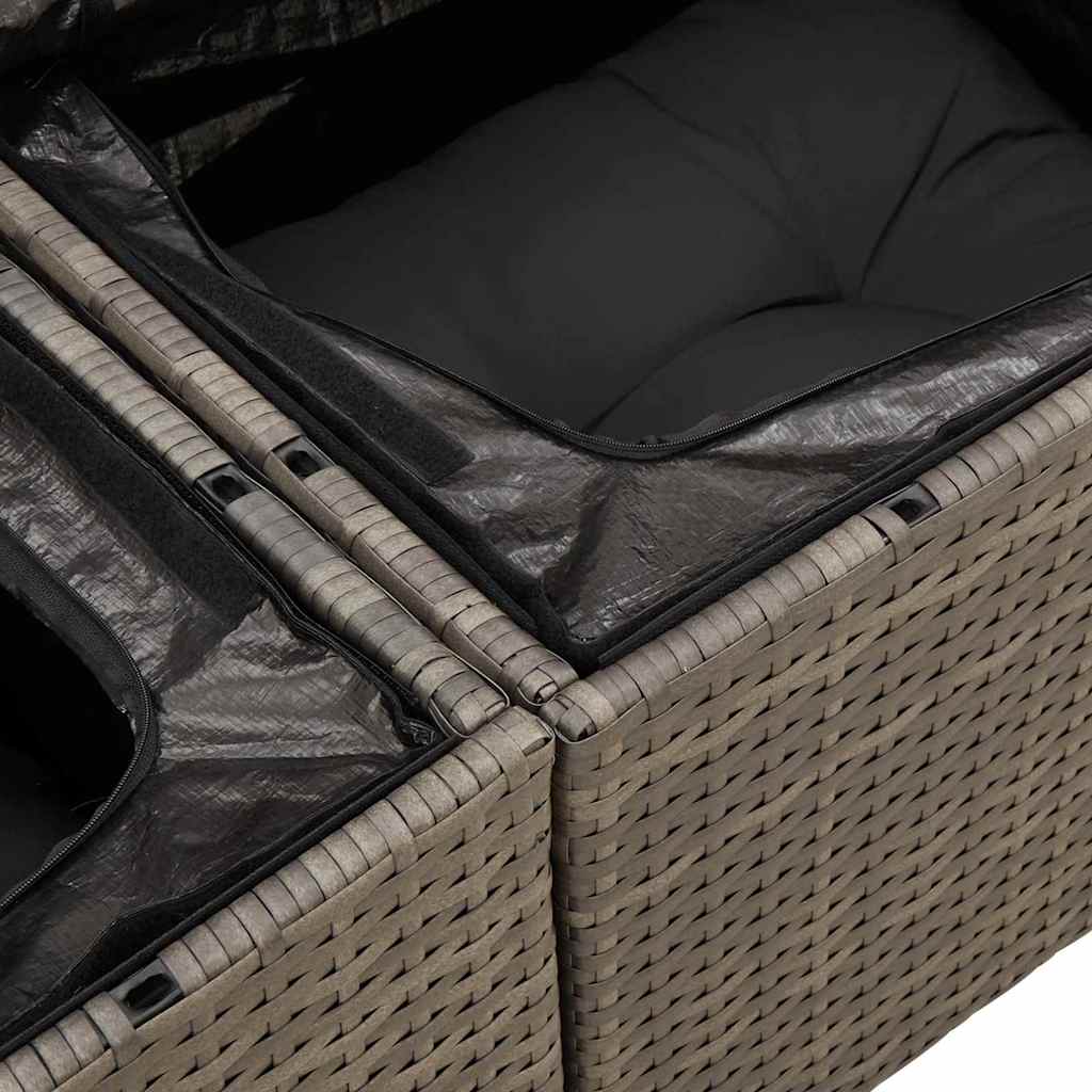Conjunto de Sofá de Jardim Cinzeto Rattan Sintético