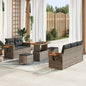 Conjunto de Sofá de Jardim 8 pcs Cinzeto Rattan Sintético
