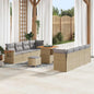 Conjunto de Sofá de Jardim 11 pcs Bege Rattan Sintético