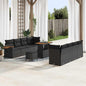Conjunto de Sofá de Jardim 11 pcs Preto Rattan Sintético