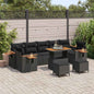 Conjunto de Sofá de Jardim 10 pcs Preto Rattan Sintético
