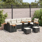 Conjunto de Sofá de Jardim 10 pcs Preto Rattan Sintético