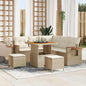 Conjunto de Sofá de Jardim 8 pcs Bege Rattan Sintético