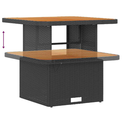 Conjunto de Sofá de Jardim com almofada Preto Rattan Sintético