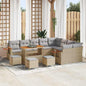 Conjunto de Sofá de Jardim 13 pcs Bege Rattan Sintético