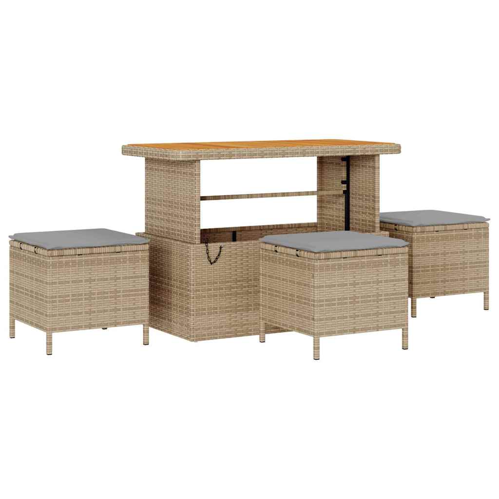Conjunto de Sofá de Jardim 13 pcs Bege Rattan Sintético