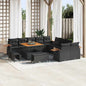 Conjunto de Sofá de Jardim 13 pcs Preto Rattan Sintético