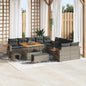 Conjunto de Sofá de Jardim 13 pcs Cinzeto Rattan Sintético