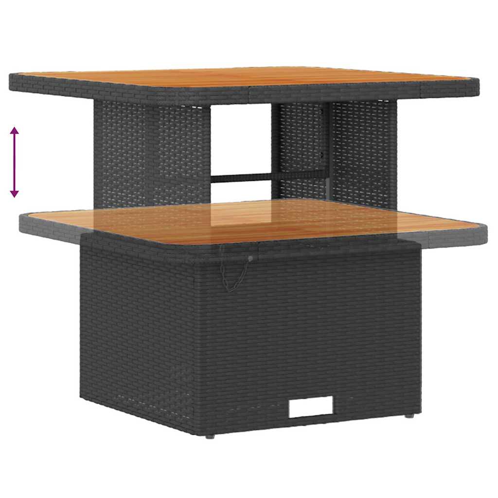 Conjunto de Sofá de Jardim 17 pcs Preto e Creme vime PE