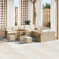 Conjunto de Sofá de Jardim 13 pcs Bege Rattan Sintético