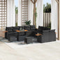 Conjunto de Sofá de Jardim 13 pcs Preto Rattan Sintético