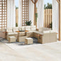 Conjunto de Sofá de Jardim 13 pcs Bege Rattan Sintético